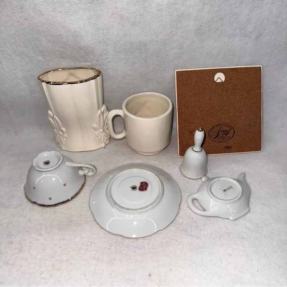 Vintage Lot 7 Ceramic Items (OES) Order of the Eastern Star Masonic Freemasonry